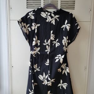 H&M Monochrome Floral Midi Dress